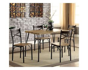 Banbury 5 Piece Dining Table Set in Dark Bronze Natural