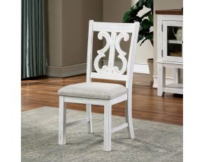 Auletta Set of 2 Side Chairs in Distressed White Gray