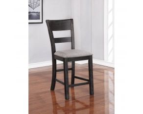 Sania Set of 2 Counter Height Side Chairs in Antique Black