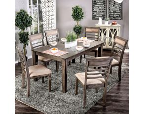 Taylah 7 Piece Dining Room Set in Weathered Gray Beige