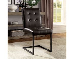 Pisek Set of 2 Side Chairs in Brown Gun Metal