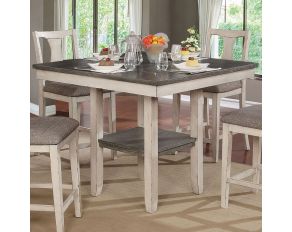 Ann II 5 Piece Counter Height Table Set in Antique White Gray