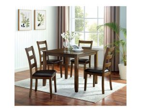 Gracefield 5 Piece Dining Table Set in Walnut Dark Brown