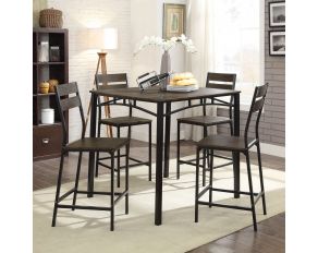 Westport 5 Piece Counter Height Table Set in Antique Brown Black