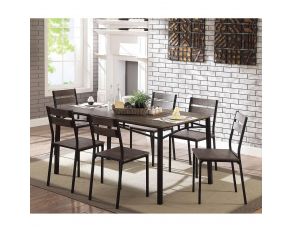 Westport 7 Piece Dining Table Set in Antique Brown Black