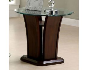 Manhattan IV Round End Table in Brown Cherry