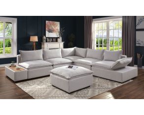 Arlene Ottoman in Light Gray