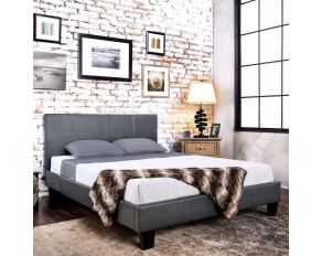 Winn Park California King Bed in Gray Leatherette