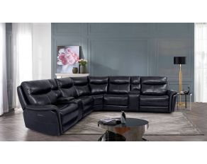 Braylee Power Sectional in Dark Navy