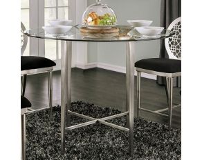 Abner Round Counter Height Dining Table in Silver