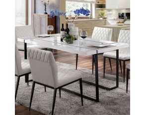 Alisha Dining Table in White Black