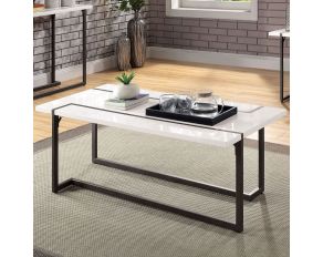 Izar Coffee Table in White Gun Metal