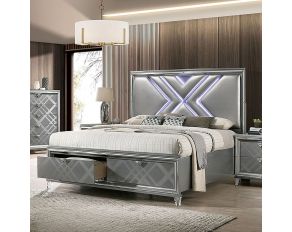 Emmeline King Bed in Silver