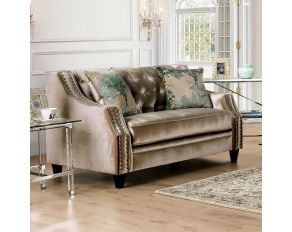 Elicia Loveseat in Champagne Turquoise