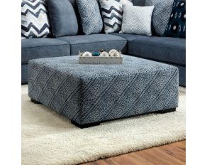 Brielle Ottoman in Blue Pattern