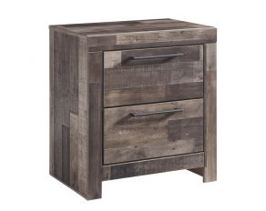 Ashley Furniture Derekson Two Drawer Night Stand in Multi Grey