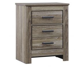 Ashley Furniture Zelen Two Drawer Night Stand in Grey