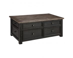 Tyler Creek Coffee Table with Lift Top in Grayish Brown and Black