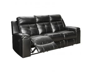 Ashley Furniture Kempten Reclining Sofa in Black