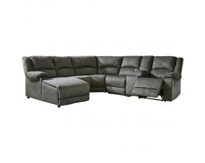 Benlocke 6-Piece Reclining Sectional with Left Arm Facing Chaise in Flannel