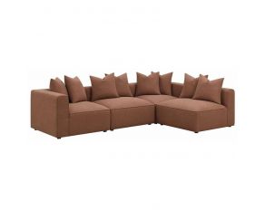 Jennifer 4 Piece Sectional in Terracotta