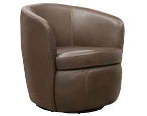 Barolo Swivel Club Chair in Vintage Brown