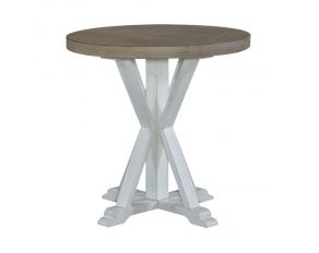 Summerville Round End Table in Soft White Wash