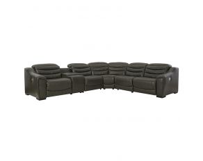 Center Line 6-Piece Power Reclining Sectional in Dark Gray