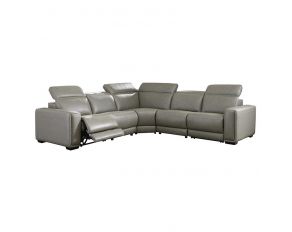 Correze 5-Piece Power Reclining Sectional in Gray