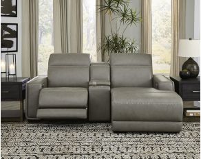 Correze 3-Piece Power Reclining Sectional with Chaise in Gray