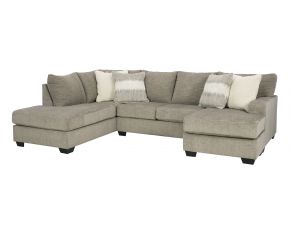 Creswell 2-Piece Sectional Right Arm Facing Sofa Chaise in Stone