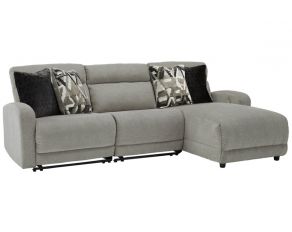 Colleyville 3-Piece Power Reclining Sectional with Right-Arm Facing Power Chaise and Armless Power Recliner in Stone