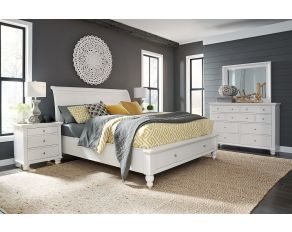 Cambridge Sleigh Storage Bedroom Collections in White