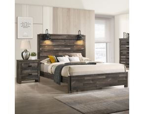 Carter Platform Bedroom Collection in Brown Gray