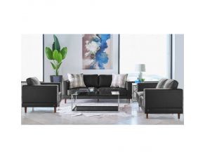 Hampton Living Room Set in Fiero Black Finish