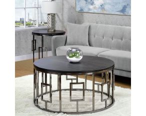 Ester Occasional Table Set in Chrome and Black