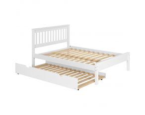 Contempo Full Bed with Twin Trundle Bed in White