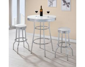 Bar Set in Chrome And Glossy White