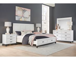 Hyde Park Painted Panel Storage Bedroom Set in White Paint