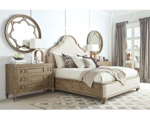 Architrave Upholstered Panel Bedroom Collections in Rustic Almond