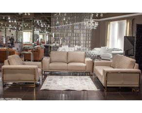 Gianna Living Room Set in Rose Gold