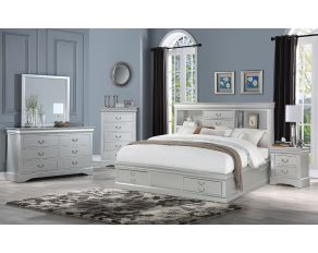 Louis Philippe III Storage Bedroom Collections in Platinum