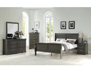 Louis Philippe Sleigh Bedroom Collections in Dark Gray