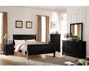 Louis Philippe Sleigh Bedroom Collections in Black