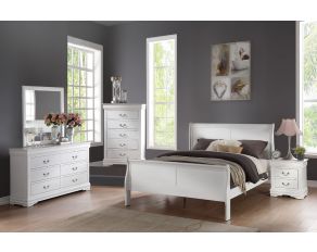 Louis Philippe Sleigh Bedroom Collections in White