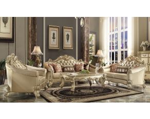 Vendome II Living Room Set in Bone and Gold Patina