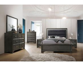 Carine II Panel Bedroom Collections in Gray