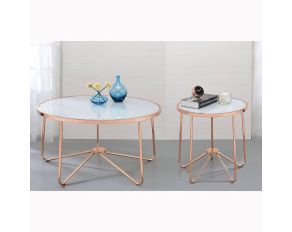 Alivia Occasional Table Set in Rose Gold