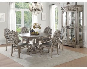 Northville Round Dining Set in Antique Silver