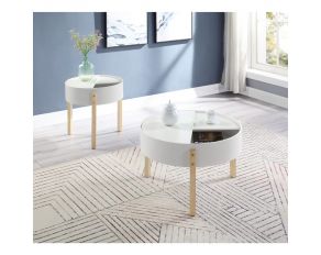 Bodfish Occasional Table Set in White and Natural